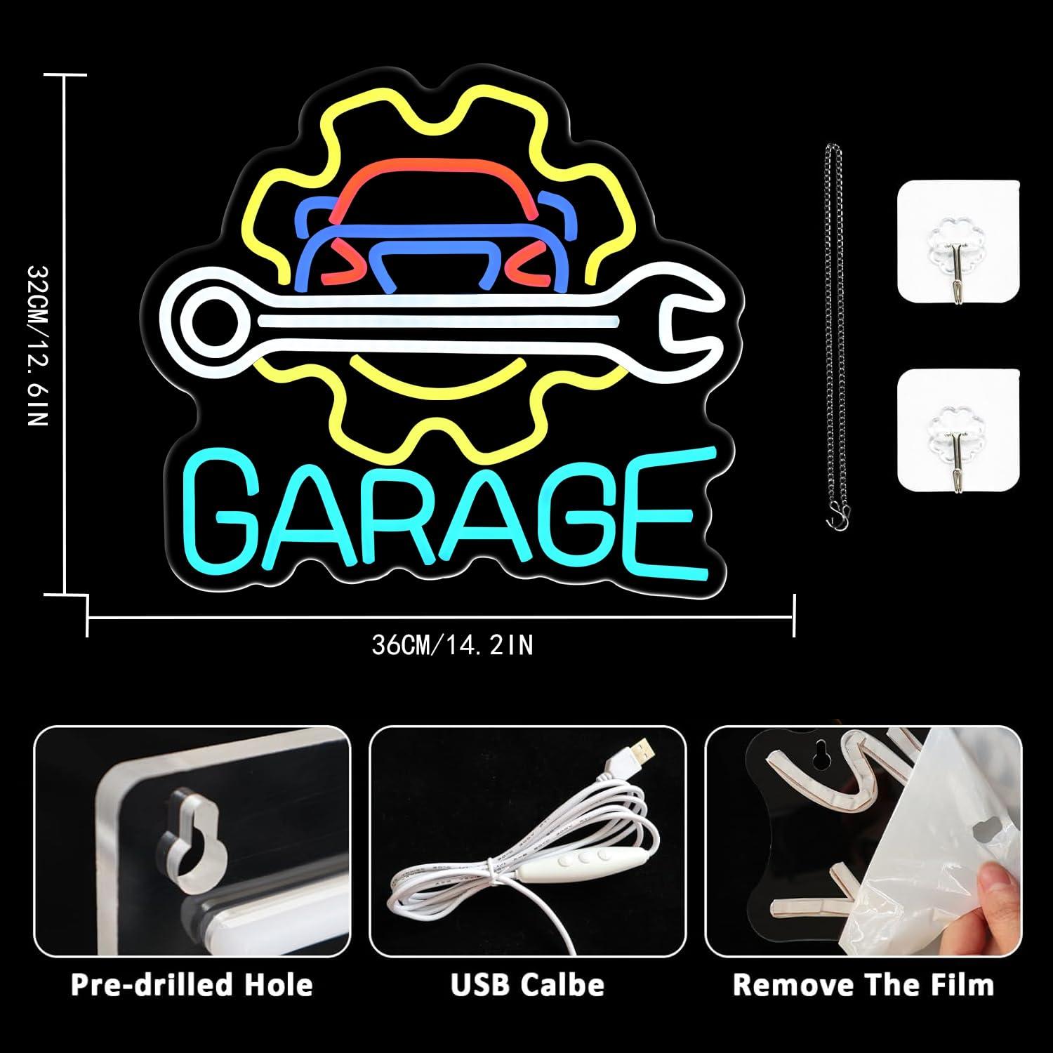Garage Neon Sign USB Powered L - огляд і ціна Auto Repair Shop In