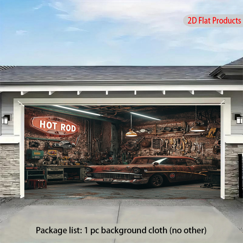 1Vintage Car Garage Banner Bac - огляд і ціна Auto Repair Shop Background